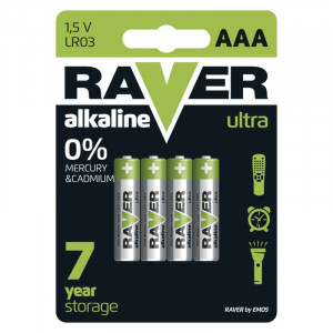 Bateria alkaliczna Raver Ultra Alkaline AAA (LR03) blister 4 szt.